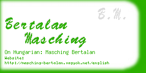 bertalan masching business card